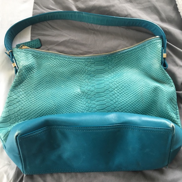 Cole Haan Turquoise Leather Snake Purse - Picture 2 of 3